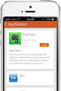 Enterprise App Store for mobile app distribution screenshot